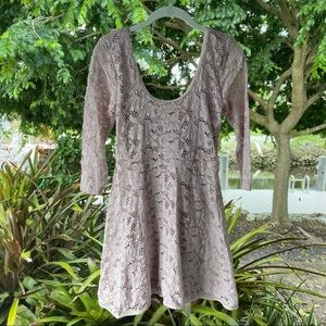 Free People Dusty Pink Lace Dress